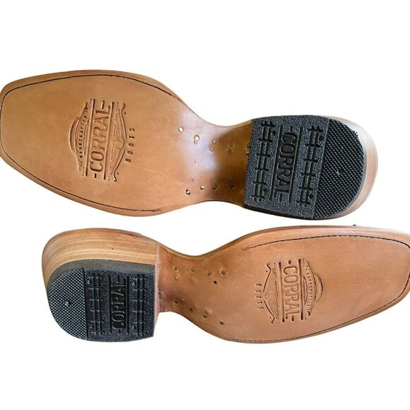 NEW Corral Black Genuine Ostrich Leather Cowboy Boots Embroidered Size 8 Womens - Picture 6 of 12